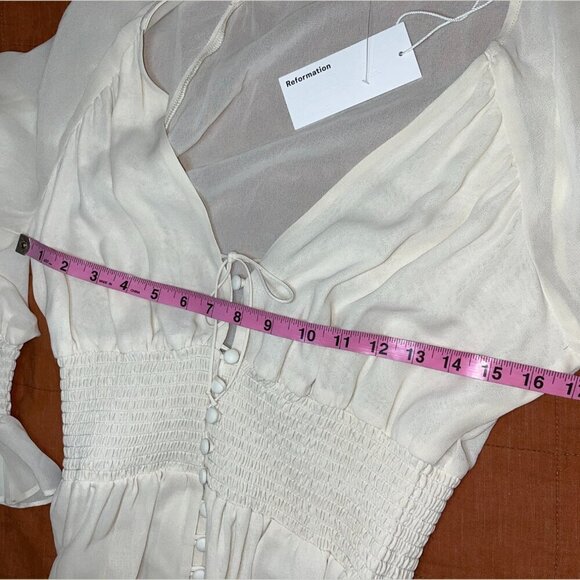 NWT Reformation Fia Cream Maxi Dress Women’s Size 6 - Picture 10 of 15